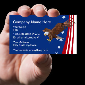 Patriotic Americana Theme Eagle Business Card