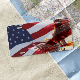 Patriotic Americana Theme License Plate