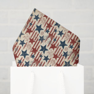 Patriotic Americana USA Fireworks Stars 4th July Tissue Paper
