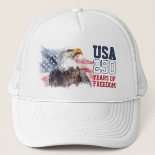 Patriotic America's 250th Anniversary USA Freedom Trucker Hat