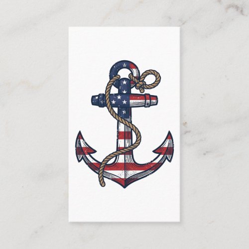 Patriotic Anchor Vintage Vector Design_1 Business Card