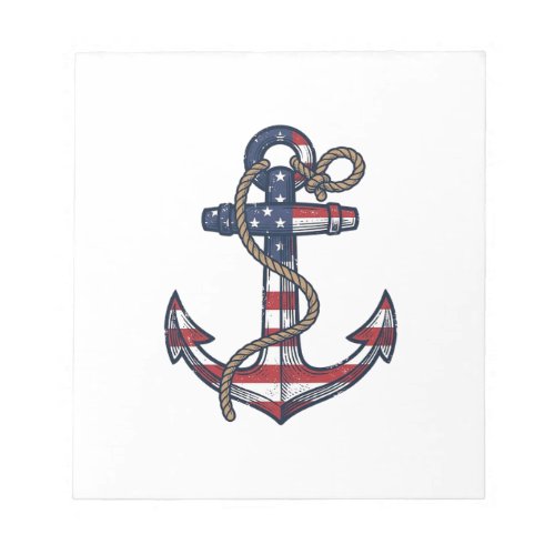 Patriotic Anchor Vintage Vector Design_1 Notepad