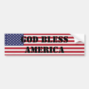 Patriotic and powerful God Bless America Bumper Sticker