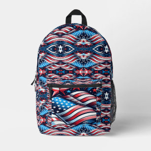 Patriotic and USA Flag Printed Backpack