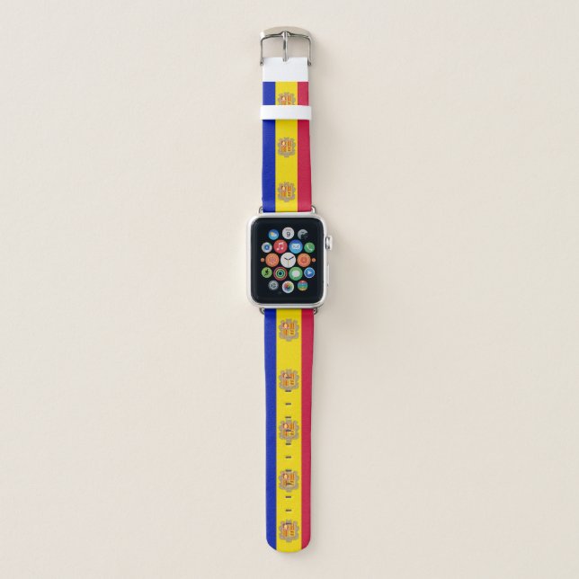 Patriotic Andorra Flag Apple Watch Band (Front)