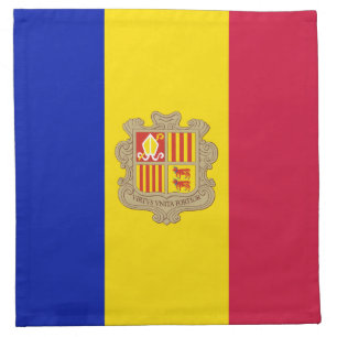 Patriotic Andorra Flag Cloth Napkin