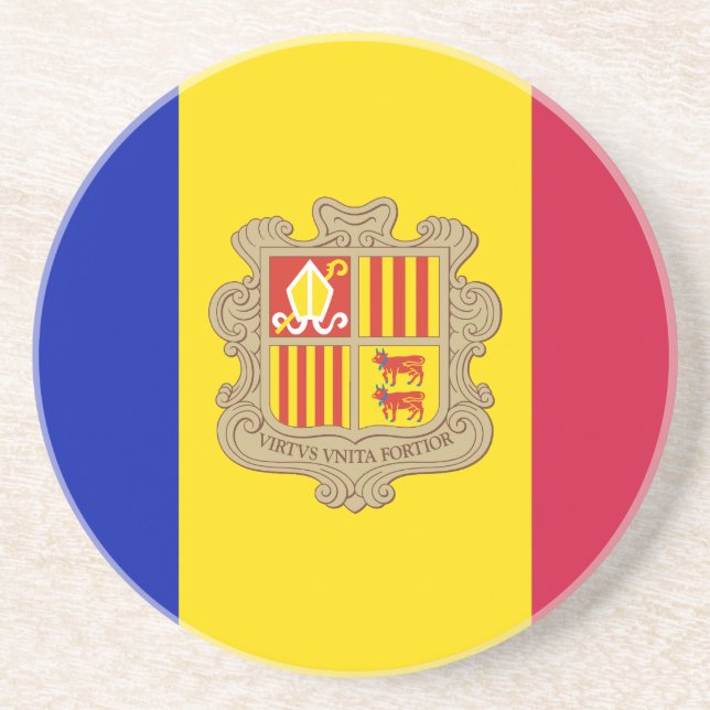 Patriotic Andorra Flag Drink Coaster (Front)