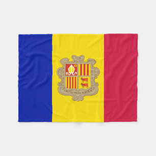 Patriotic Andorra Flag Fleece Blanket