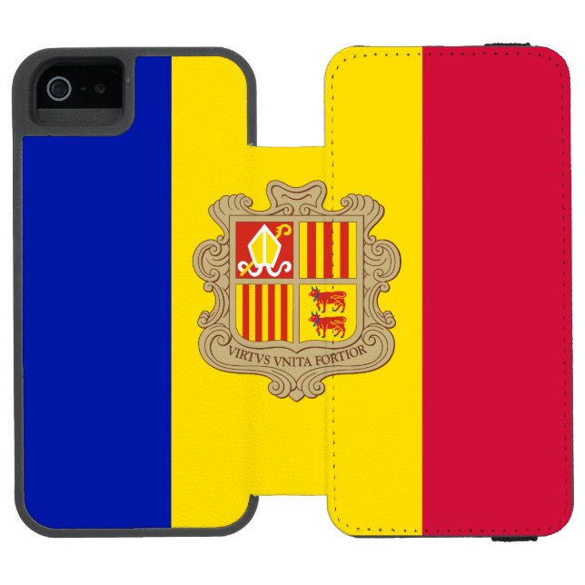 Patriotic Andorra Flag Incipio iPhone Wallet Case (Folio Open)