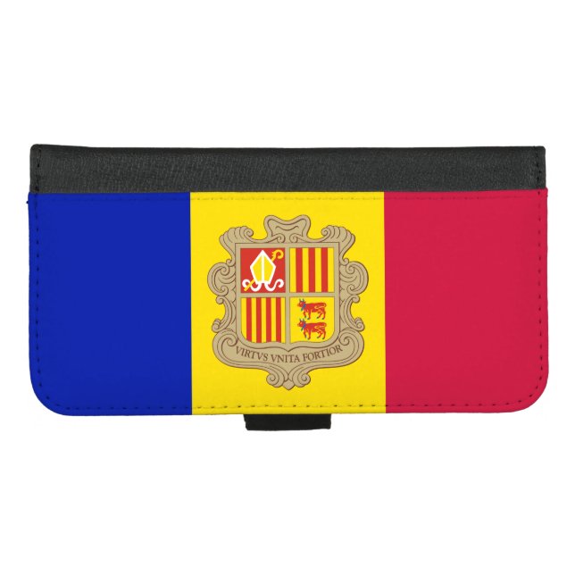 Patriotic Andorra Flag iPhone Wallet Case (Front (Horizontal))