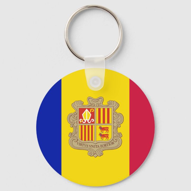 Patriotic Andorra Flag Keychain (Front)