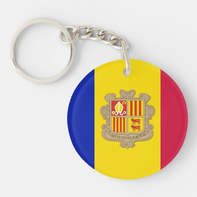 Patriotic Andorra Flag Keychain (Front)