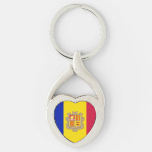 Patriotic Andorra Flag Keychain