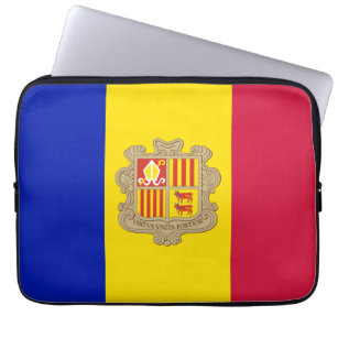 Patriotic Andorra Flag Laptop Sleeve