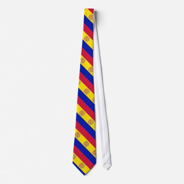 Patriotic Andorra Flag Neck Tie (Front)
