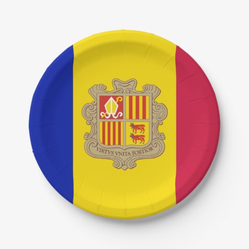 Patriotic Andorra Flag Paper Plates