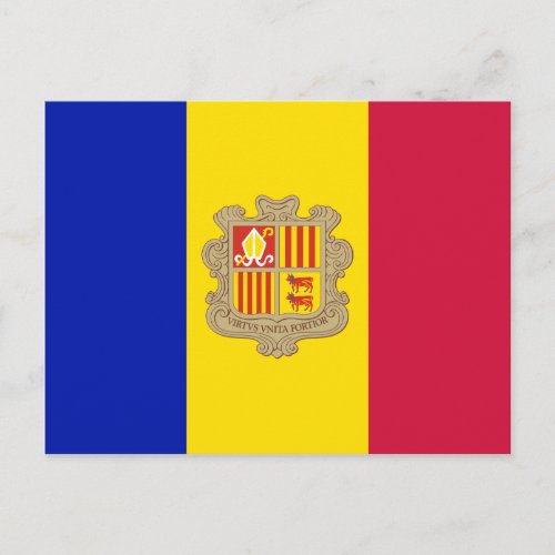 Patriotic Andorra Flag Postcard