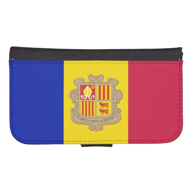 Patriotic Andorra Flag Samsung Galaxy Wallet Case (Front (Horizontal))