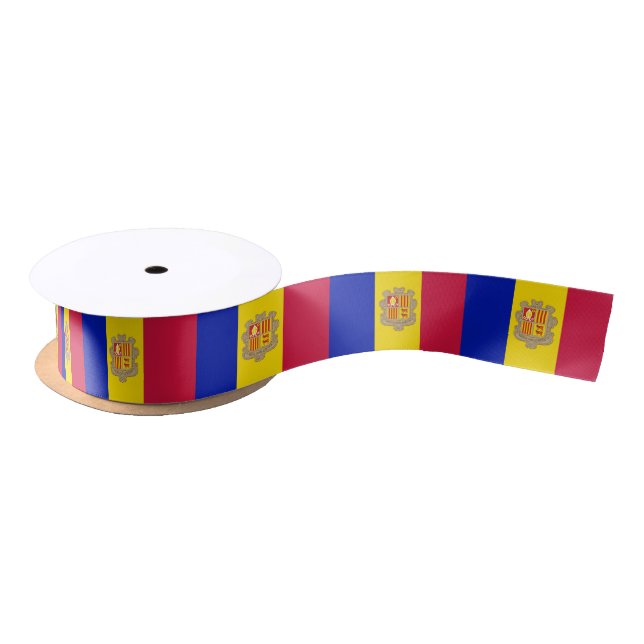 Patriotic Andorra Flag Satin Ribbon (Spool)