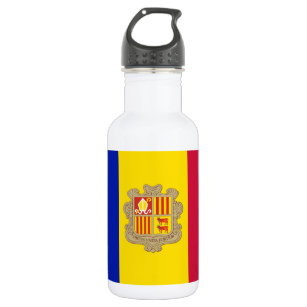 Patriotic Andorra Flag Stainless Steel Water Bottle