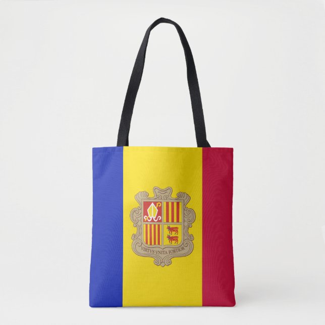 Patriotic Andorra Flag Tote Bag (Front)