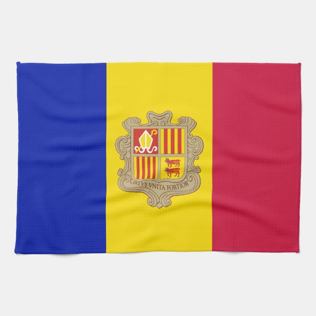 Patriotic Andorra Flag Towel (Horizontal)