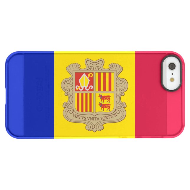Patriotic Andorra Flag Uncommon iPhone Case (Back Horizontal)