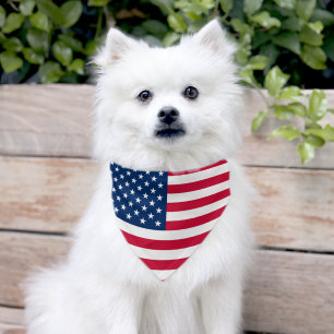 Patriotic Anerican Flag Pet Bandana Collar