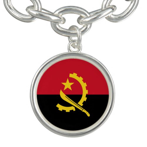 Patriotic Angolan Flag Charm Bracelet