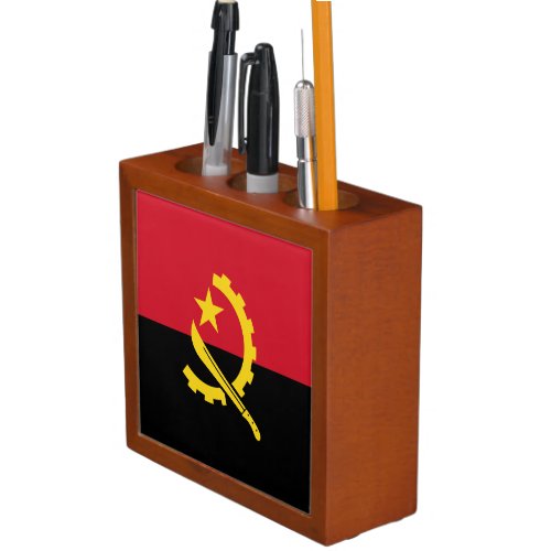 Patriotic Angolan Flag Desk Organizer