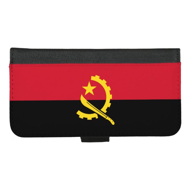 Patriotic Angolan Flag iPhone Wallet Case (Front (Horizontal))