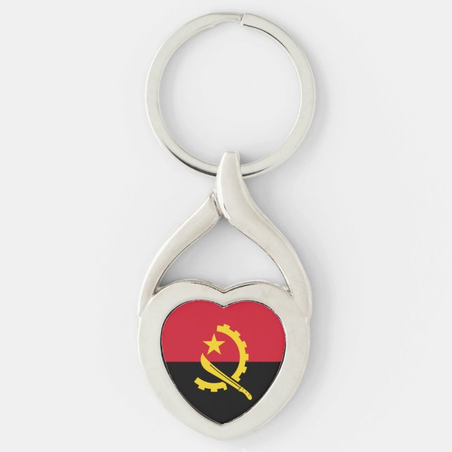 Patriotic Angolan Flag Keychain (Front)