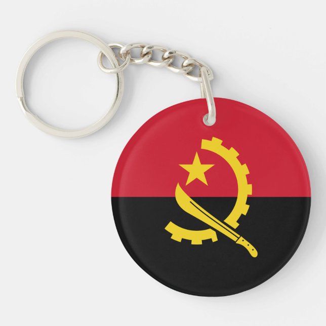 Patriotic Angolan Flag Keychain (Front)