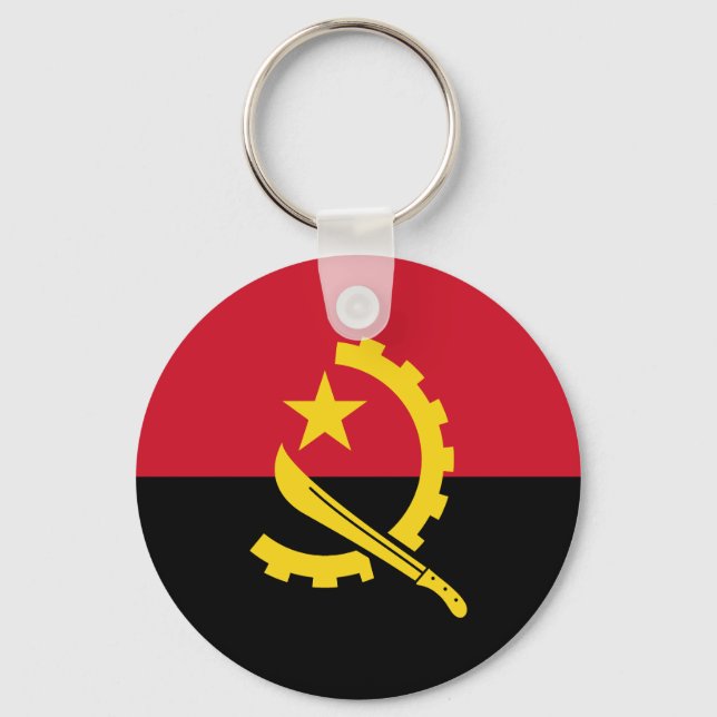 Patriotic Angolan Flag Keychain (Front)