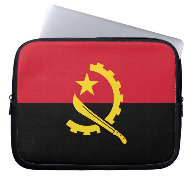 Patriotic Angolan Flag Laptop Sleeve (Front)