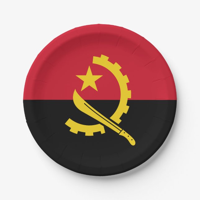 Patriotic Angolan Flag Paper Plates (Front)