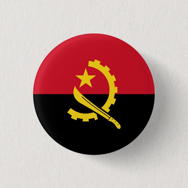 Patriotic Angolan Flag Pinback Button (Front)