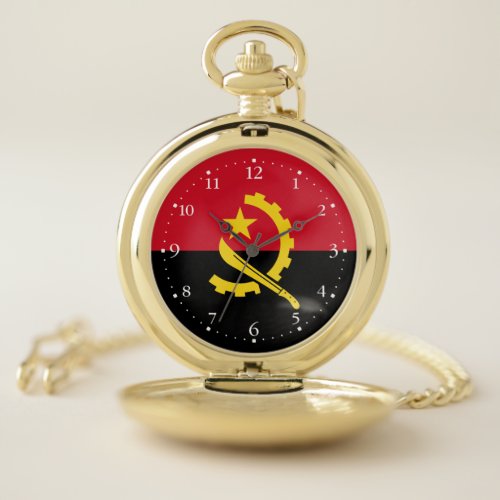 Patriotic Angolan Flag Pocket Watch