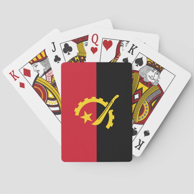 Patriotic Angolan Flag Poker Cards (Back)