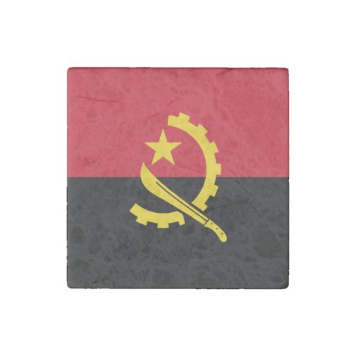 Patriotic Angolan Flag Stone Magnet