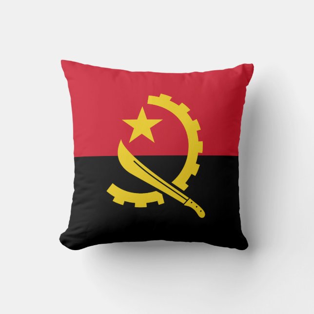 Patriotic Angolan Flag Throw Pillow (Front)