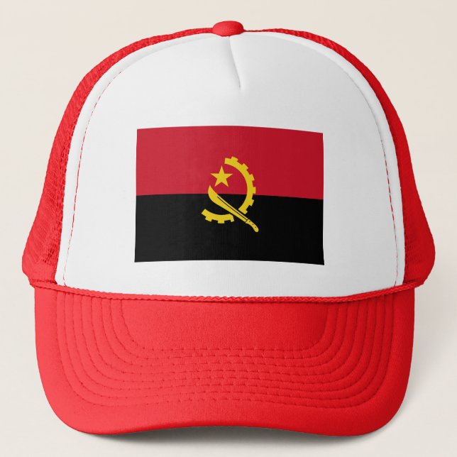 Patriotic Angolan Flag Trucker Hat (Front)
