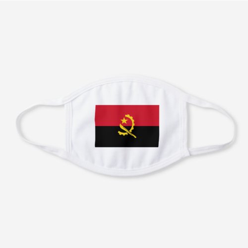 Patriotic Angolan Flag White Cotton Face Mask