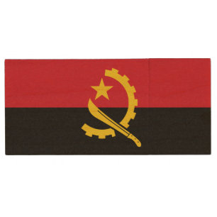 Patriotic Angolan Flag Wood Flash Drive