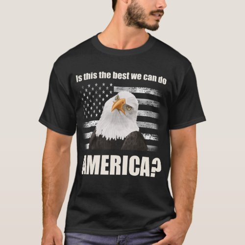 Patriotic Angry Eagle and American Flag T_Shirt