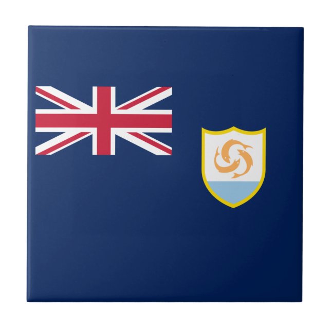 Patriotic Anguilla Flag Ceramic Tile (Front)