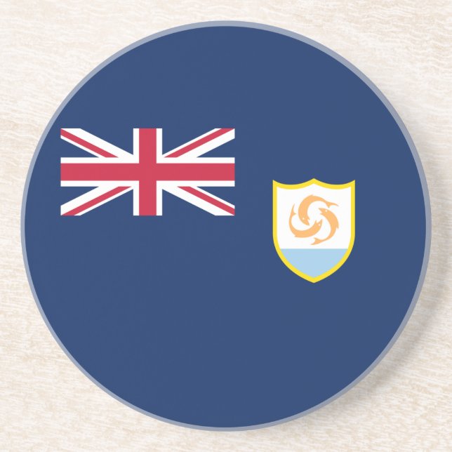 Patriotic Anguilla Flag Coaster (Front)