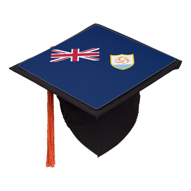 Patriotic Anguilla Flag Graduation Cap Topper (Angled)