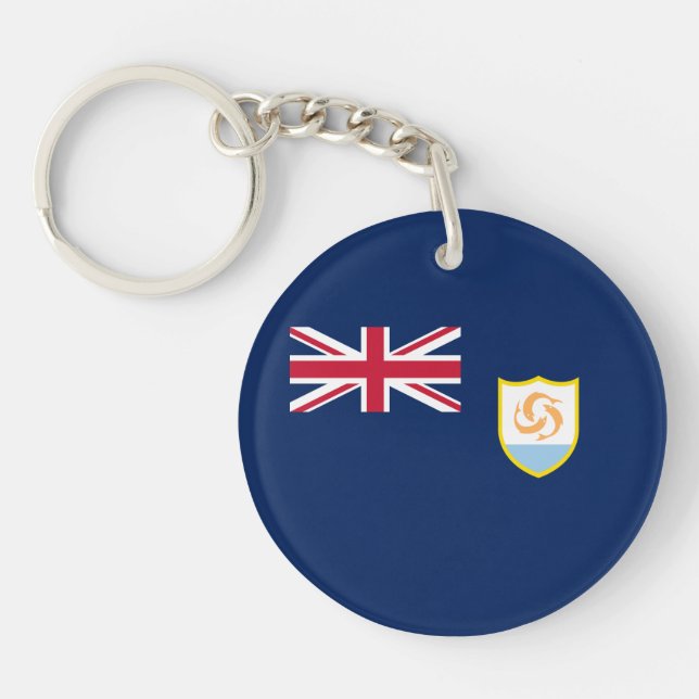 Patriotic Anguilla Flag Keychain (Front)