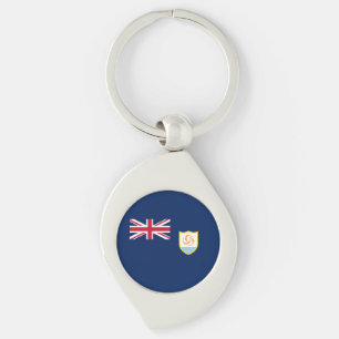 Patriotic Anguilla Flag Keychain